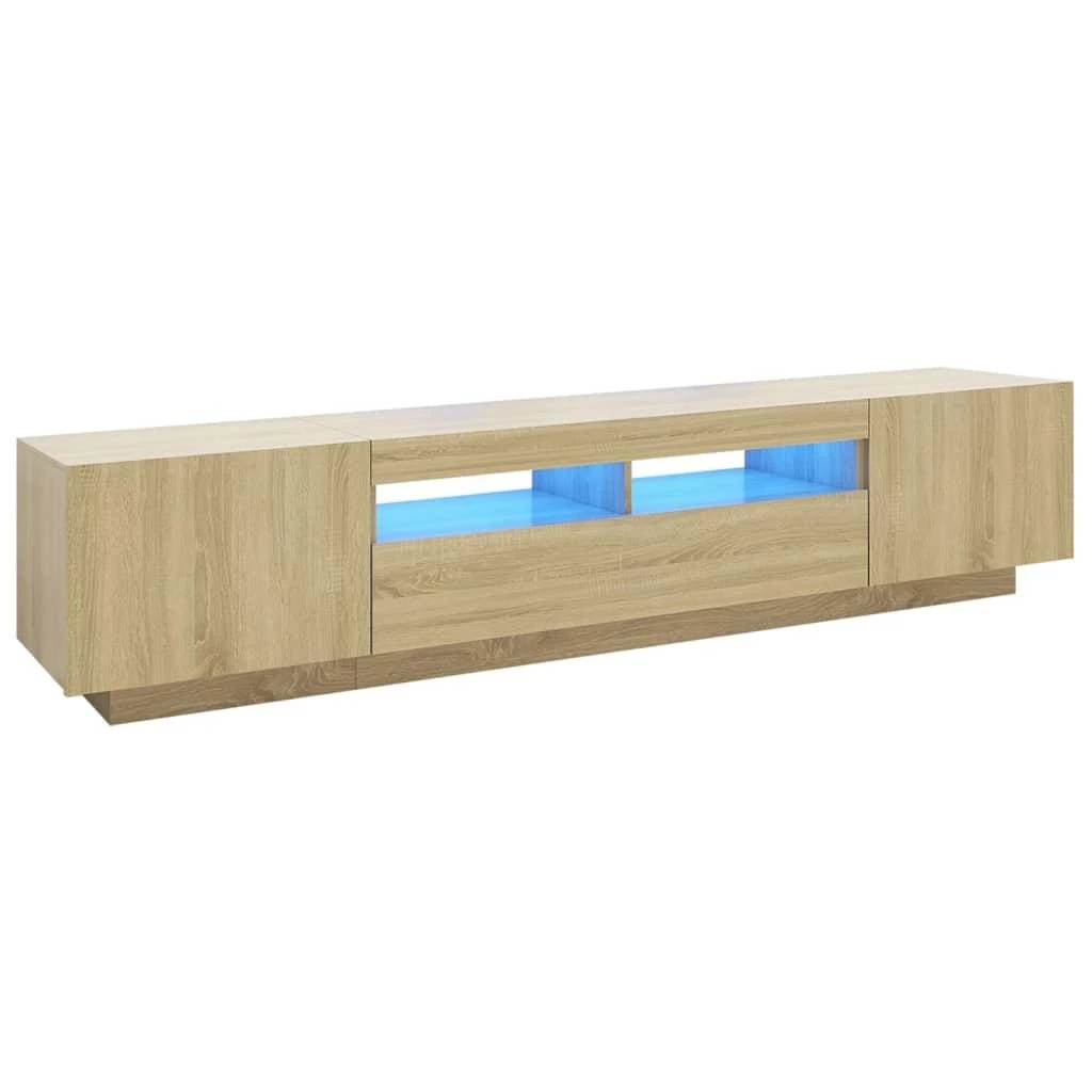 TV staliukas Televizoriaus spintelė su LED apšvietimu, ąžuolo, 200x35x40cm