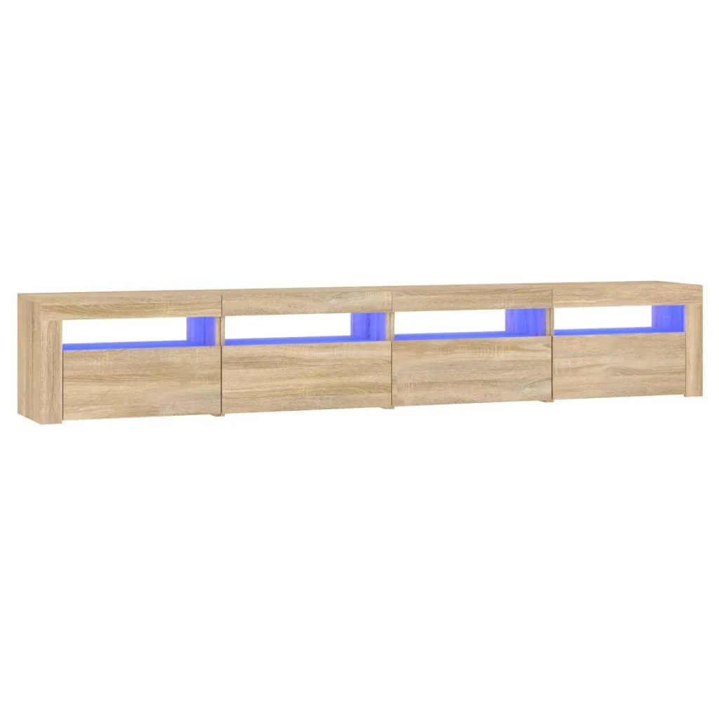 TV staliukas Televizoriaus spintelė su LED apšvietimu, ąžuolo, 240x35x40cm