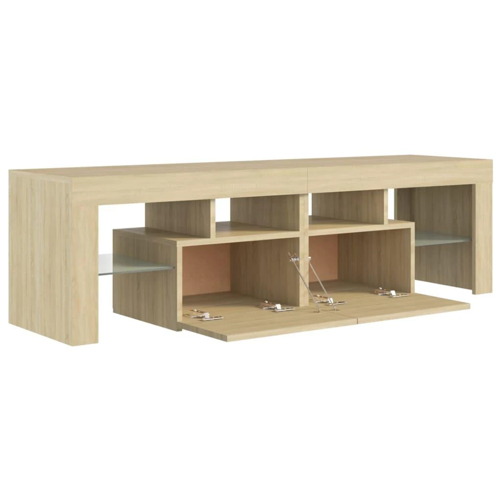 TV staliukas Televizoriaus spintelė su LED, sonoma ąžuolo, 140x36,5x40cm