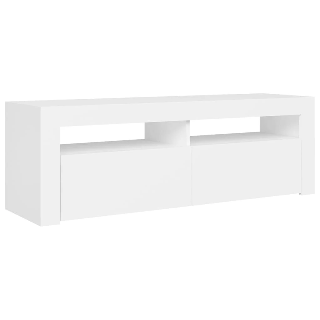 TV staliukas Televizoriaus spintelė su LED apšvietimu, balta, 120x35x40cm
