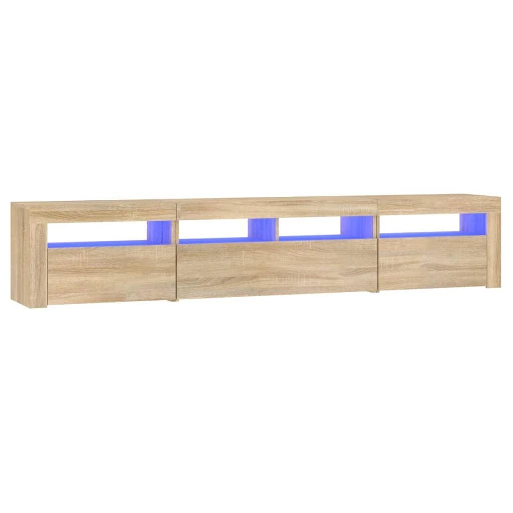 TV staliukas Televizoriaus spintelė su LED apšvietimu, ąžuolo, 210x35x40cm