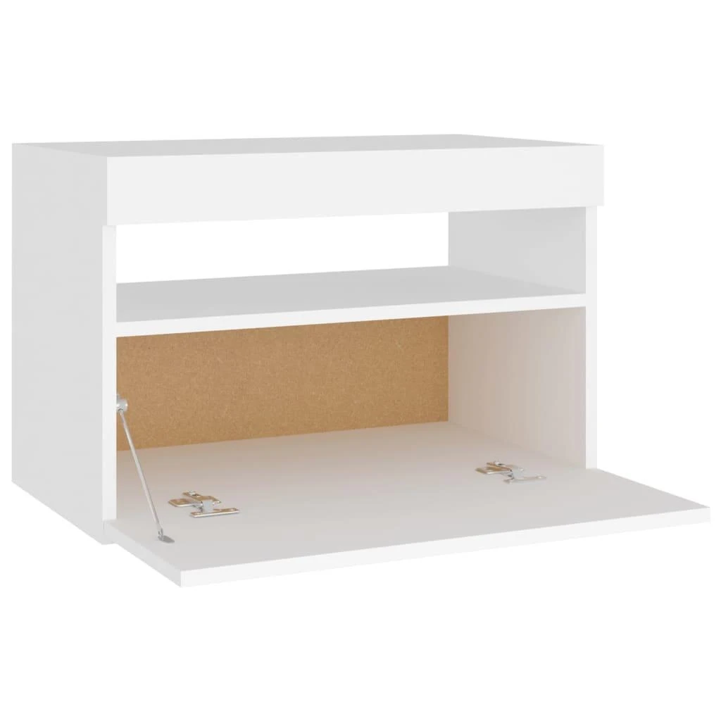 Televizoriaus spintelė su LED apšvietimu, balta, 60x35x40cm