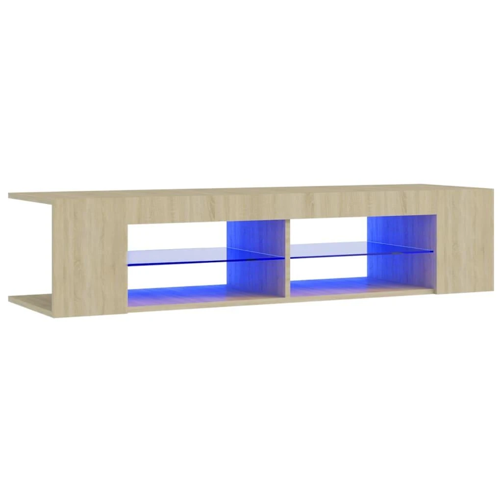TV staliukas Televizoriaus spintelė su LED apšvietimu, ąžuolo, 135x39x30cm