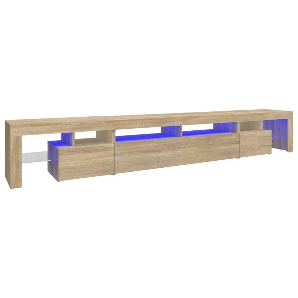 TV staliukas Televizoriaus spintelė su LED apšvietimu, ąžuolo, 260x36,5x40cm