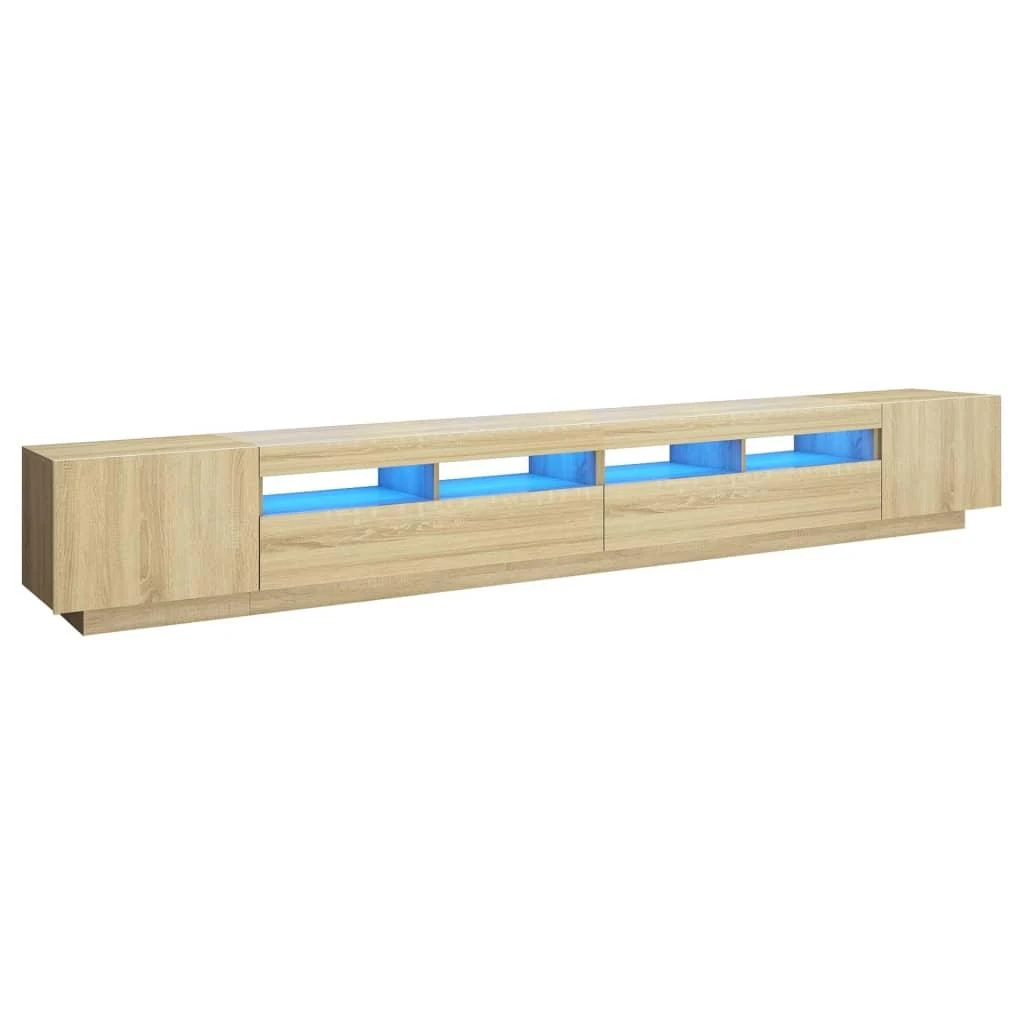 TV staliukas Televizoriaus spintelė su LED apšvietimu, ąžuolo, 300x35x40cm