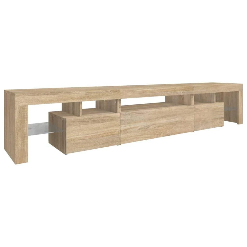 TV staliukas Televizoriaus spintelė su LED apšvietimu, ąžuolo, 215x36,5x40cm