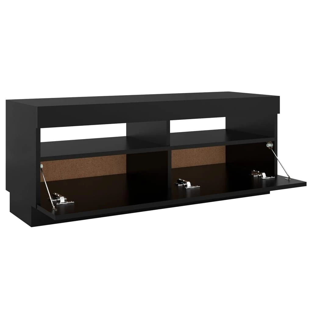 TV staliukas Televizoriaus spintelė su LED apšvietimu, juoda, 100x35x40cm