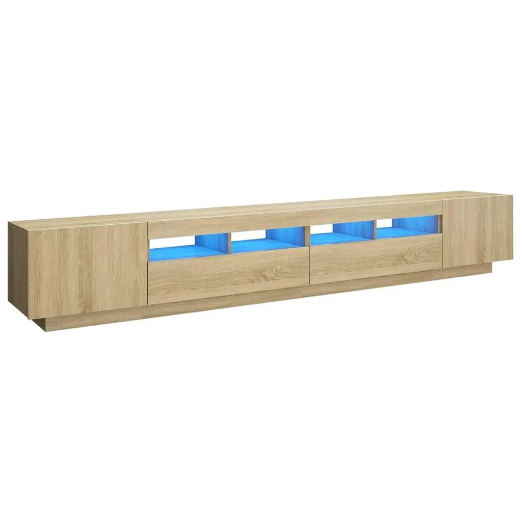 TV staliukas Televizoriaus spintelė su LED apšvietimu, ąžuolo, 260x35x40cm