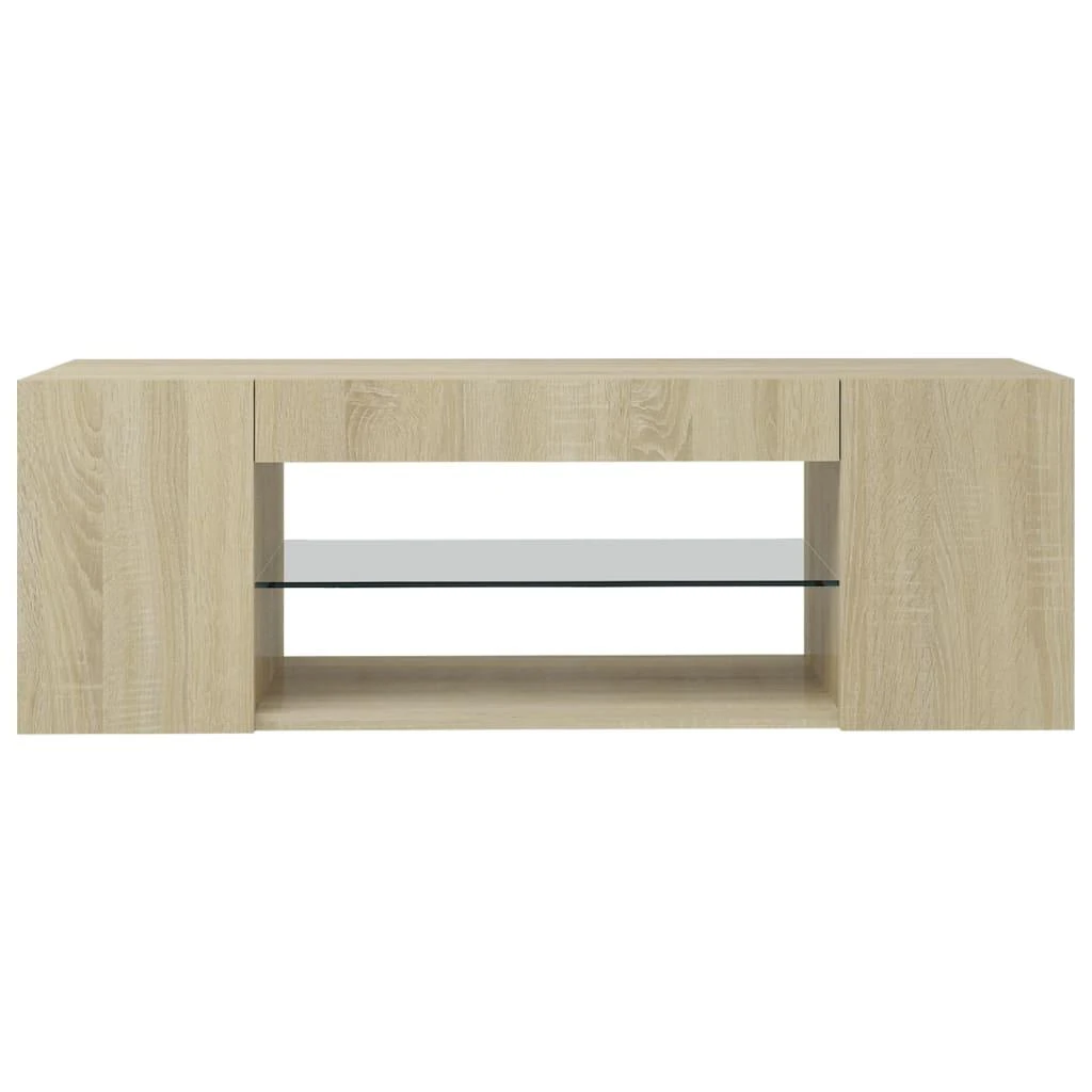 TV staliukas Televizoriaus spintelė su LED apšvietimu, ąžuolo, 90x39x30cm
