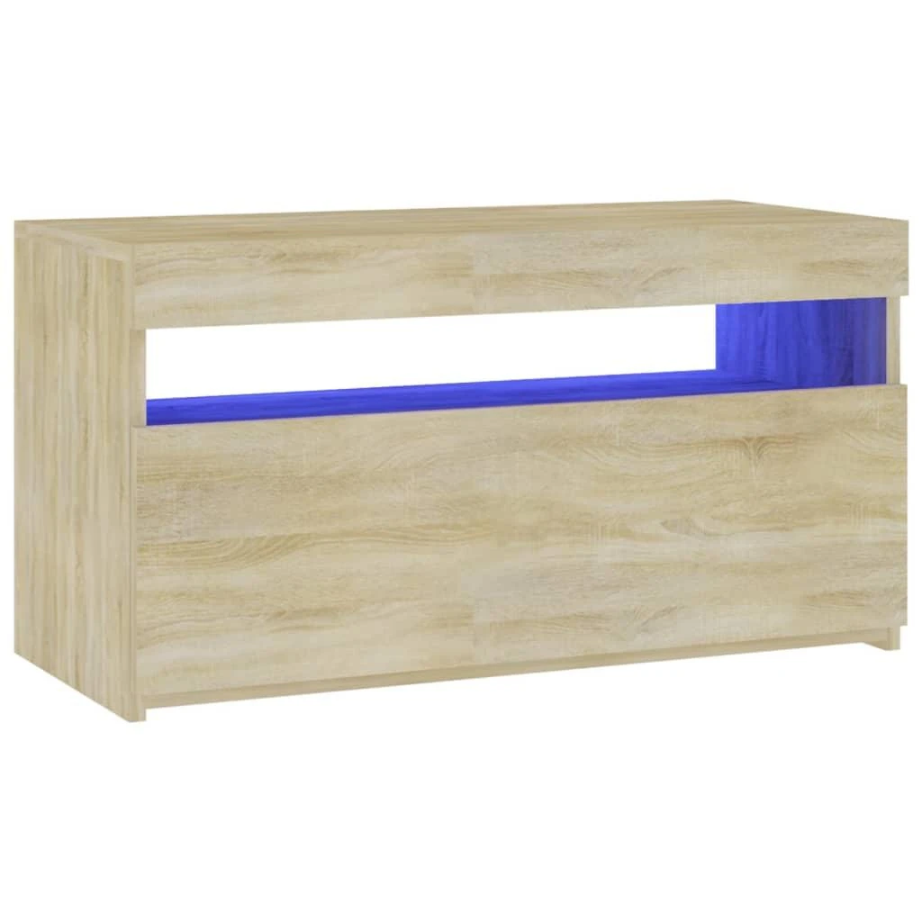 TV staliukas Televizoriaus spintelė su LED apšvietimu, ąžuolo, 75x35x40cm