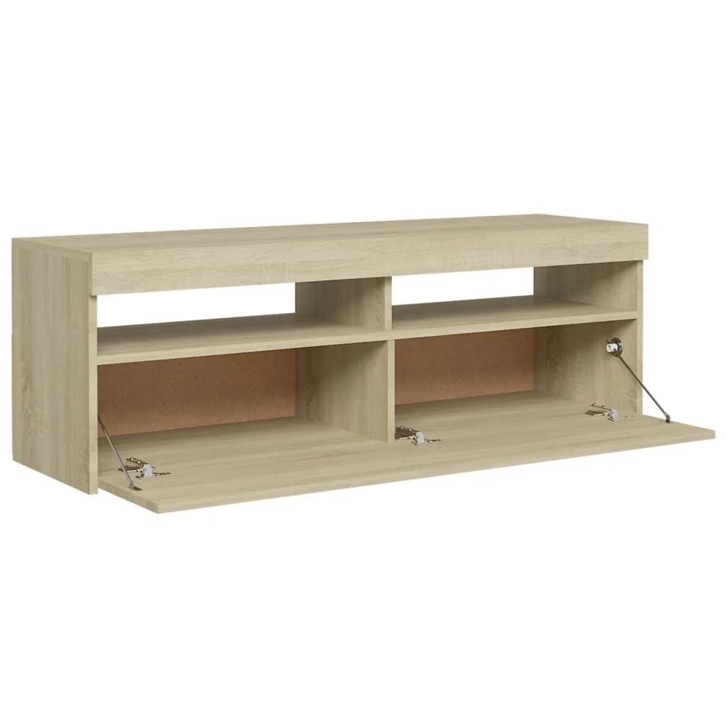 TV staliukas Televizoriaus spintelė su LED apšvietimu, ąžuolo, 120x35x40cm
