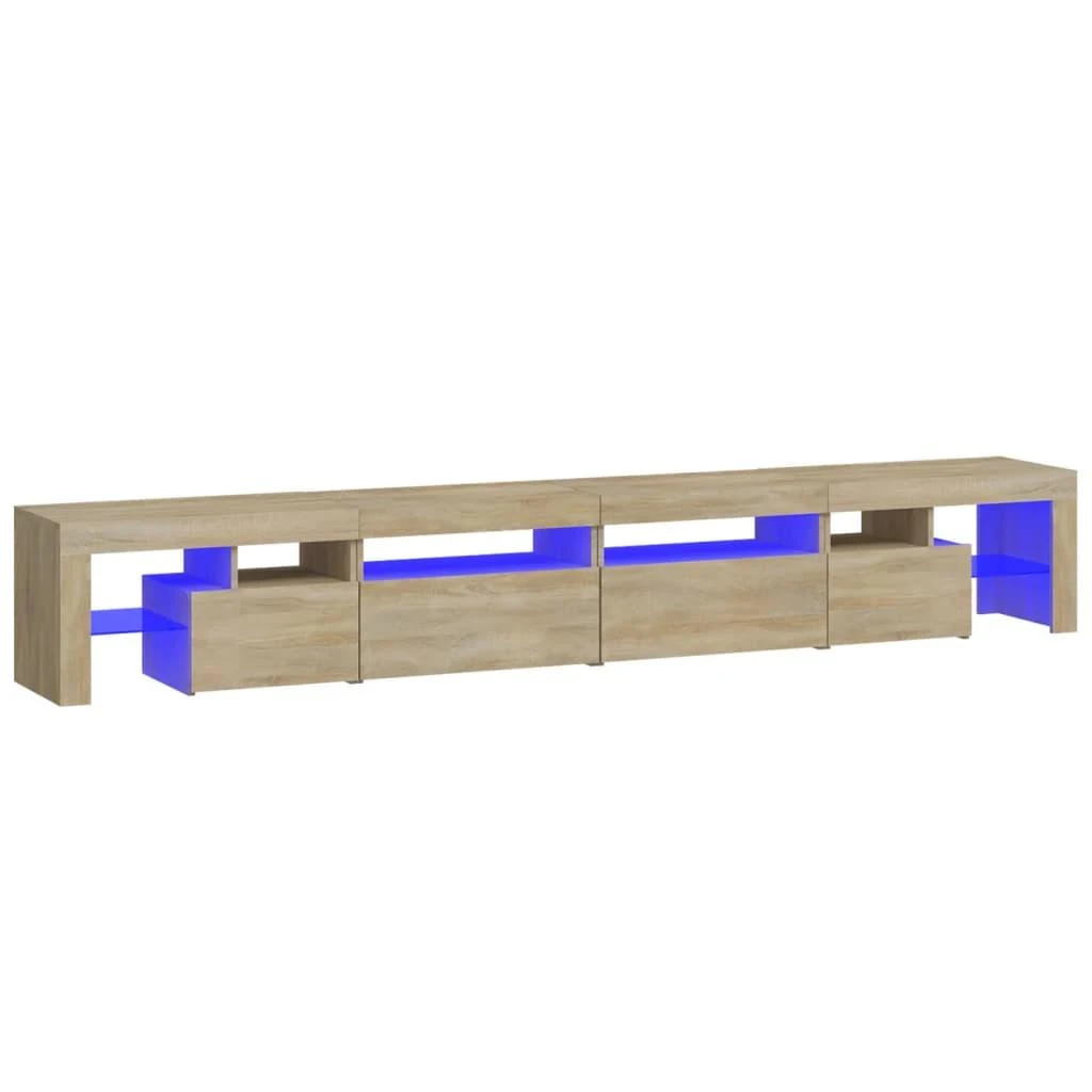 TV staliukas Televizoriaus spintelė su LED apšvietimu, ąžuolo, 260x36,5x40cm