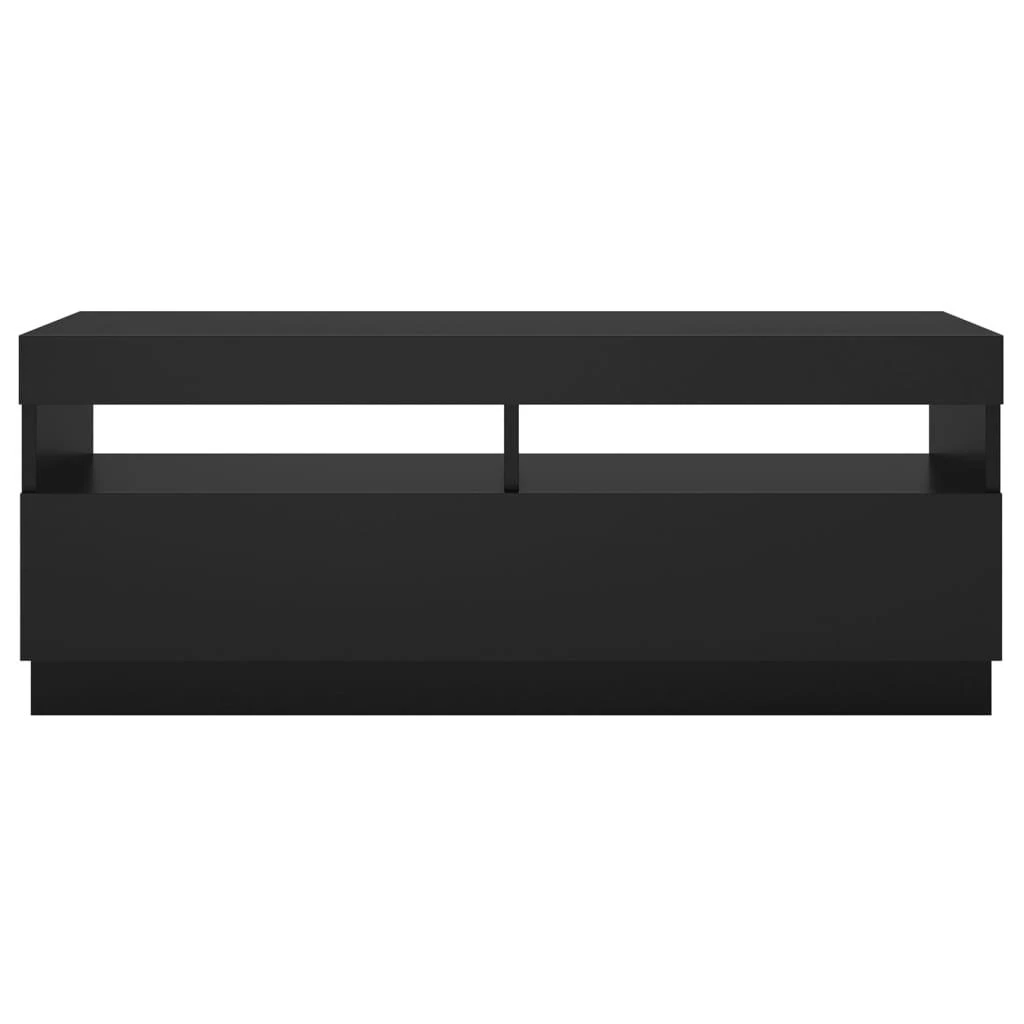 TV staliukas Televizoriaus spintelė su LED apšvietimu, juoda, 100x35x40cm