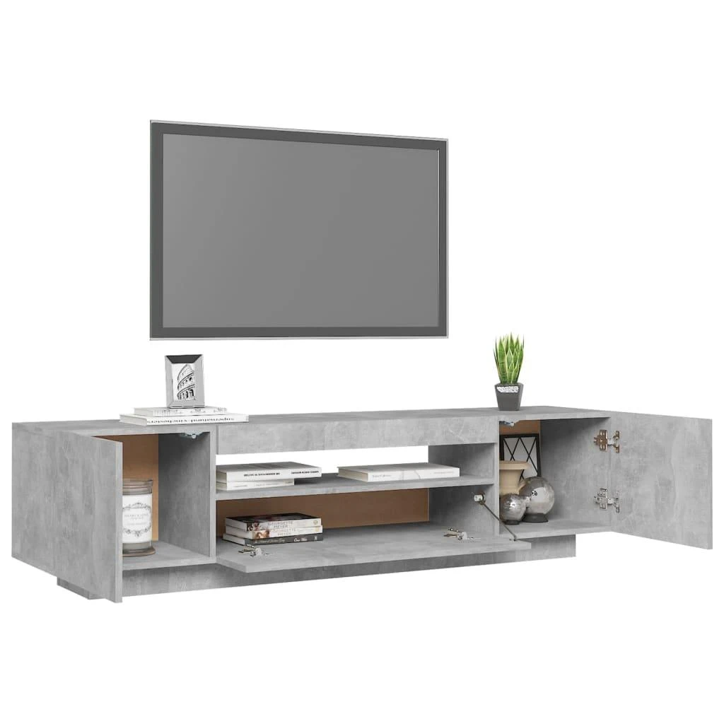 TV staliukas Televizoriaus spintelė su LED apšvietimu, pilka, 160x35x40cm