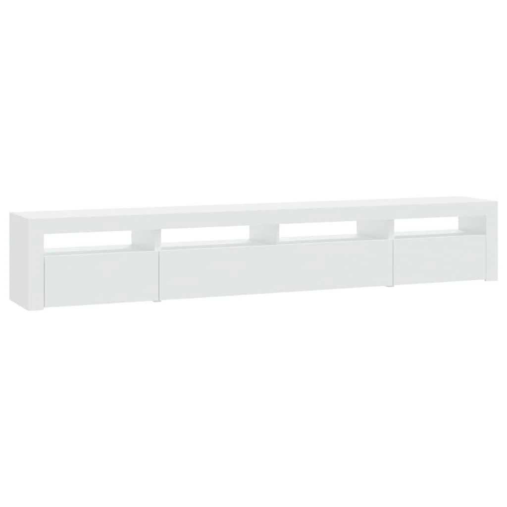 TV staliukas Televizoriaus spintelė su LED apšvietimu, balta, 240x35x40cm