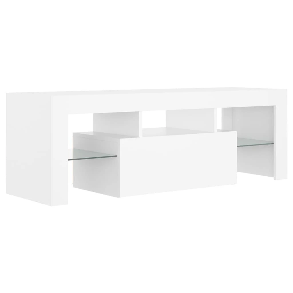 TV staliukas Televizoriaus spintelė su LED apšvietimu, balta, 120x35x40cm
