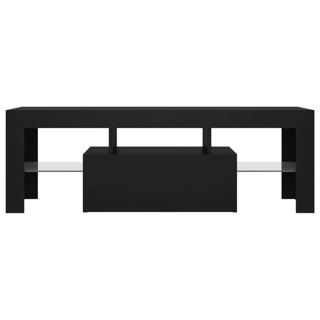TV staliukas Televizoriaus spintelė su LED apšvietimu, juoda, 120x35x40cm
