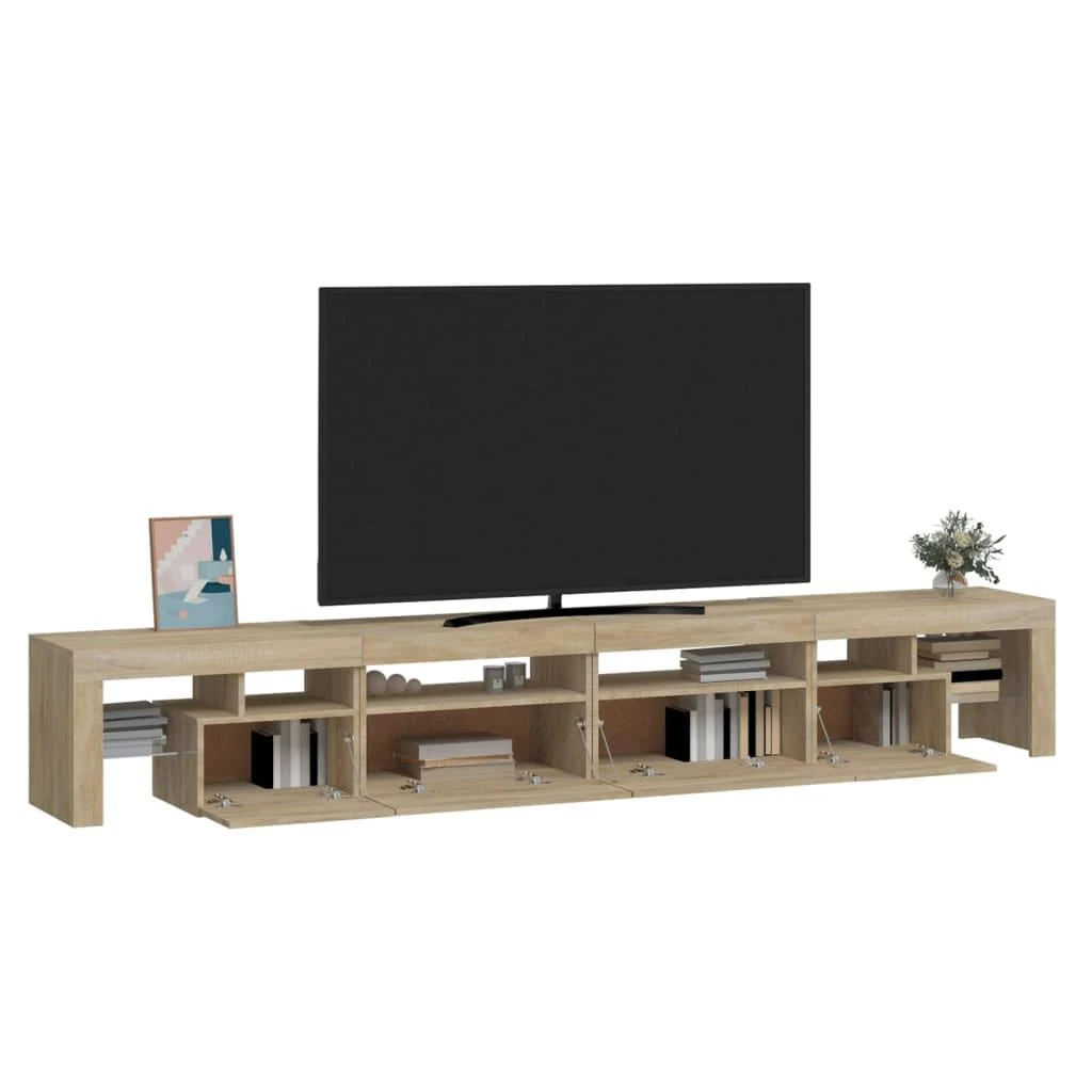 TV staliukas Televizoriaus spintelė su LED apšvietimu, ąžuolo, 260x36,5x40cm
