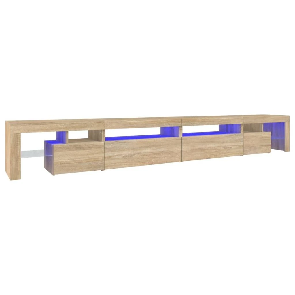 TV staliukas Televizoriaus spintelė su LED apšvietimu, ąžuolo, 290x36,5x40cm