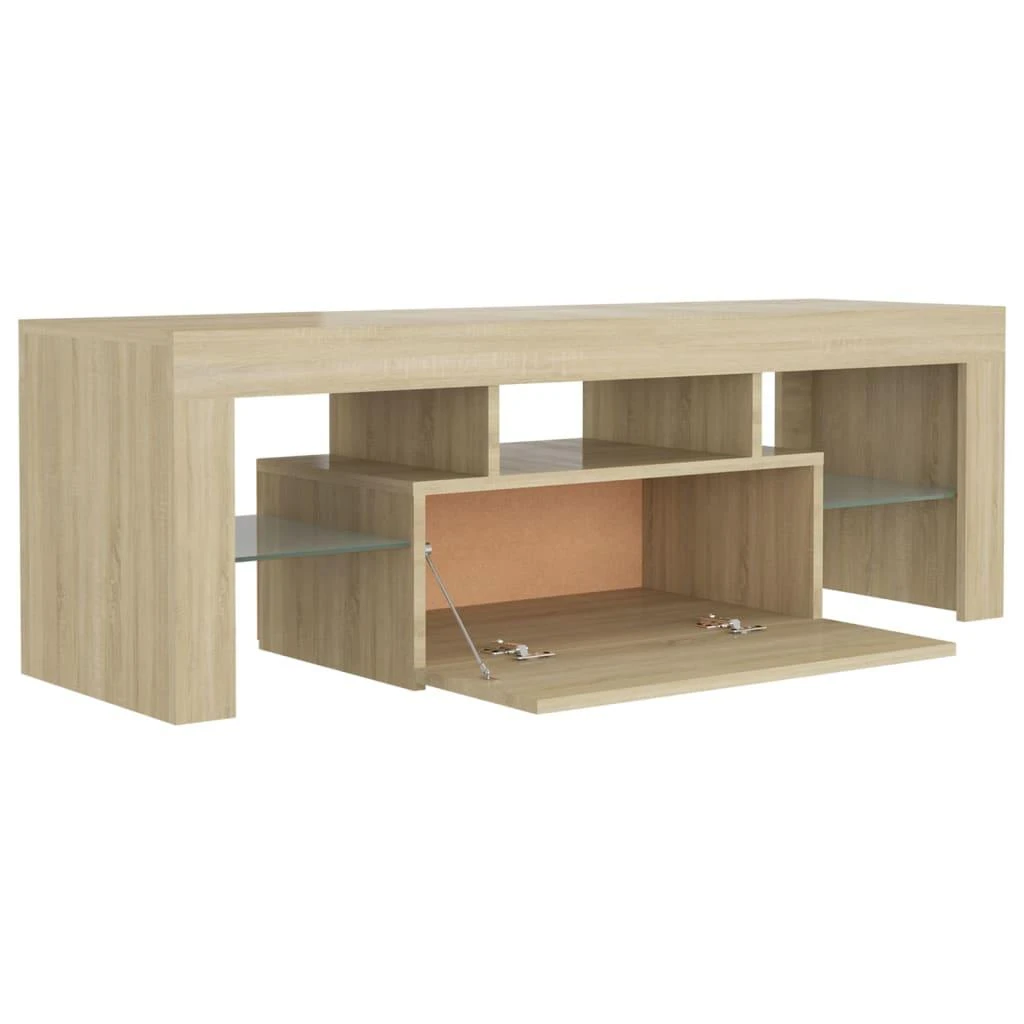 TV staliukas Televizoriaus spintelė su LED apšvietimu, ąžuolo, 120x35x40cm
