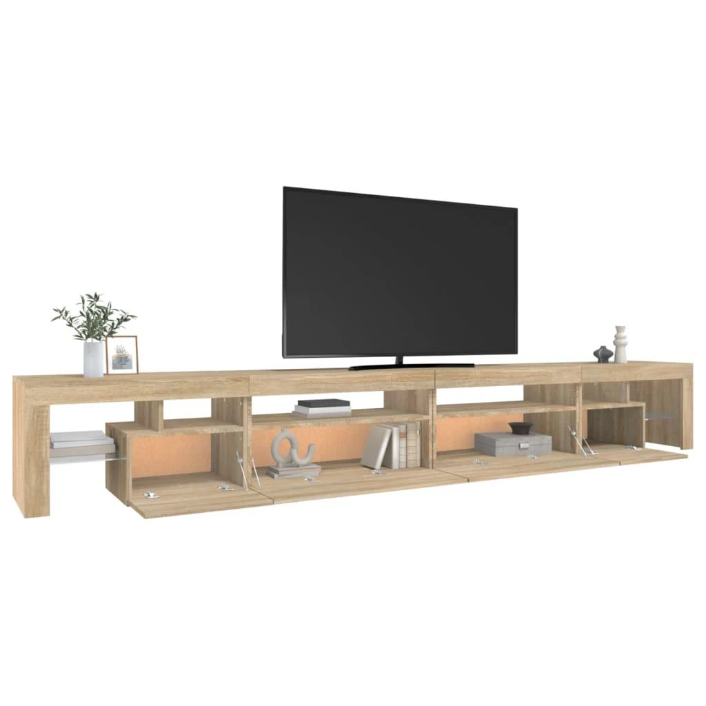 TV staliukas Televizoriaus spintelė su LED apšvietimu, ąžuolo, 290x36,5x40cm