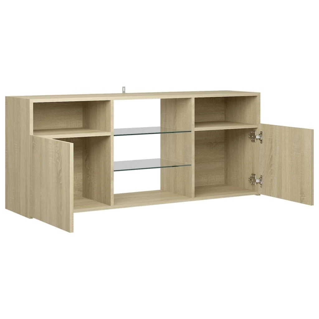 TV staliukas Televizoriaus spintelė su LED apšvietimu, ąžuolo, 120x30x50cm