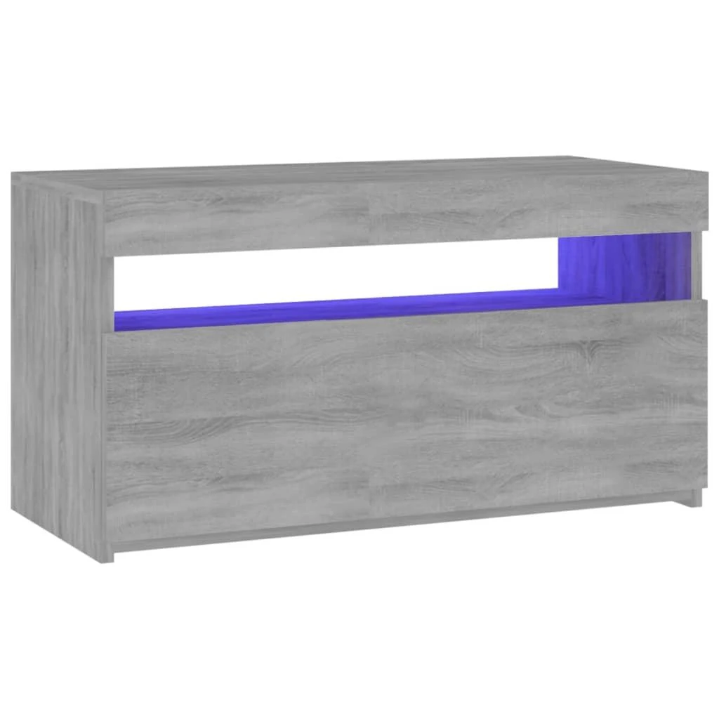 TV staliukas Televizoriaus spintelė su LED apšvietimu, pilka, 75x35x40cm