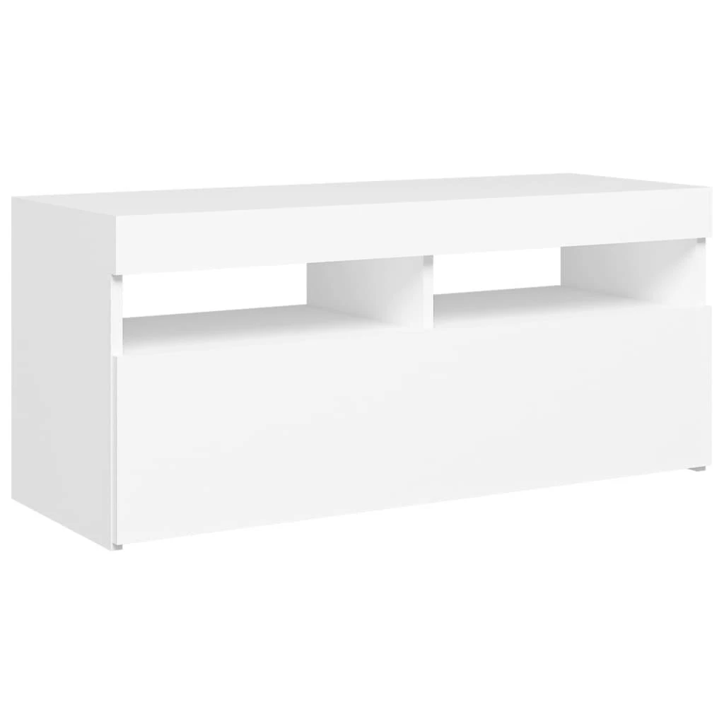TV staliukas Televizoriaus spintelė su LED apšvietimu, balta, 90x35x40cm