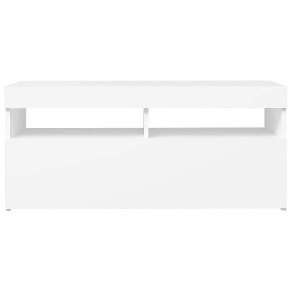 TV staliukas Televizoriaus spintelė su LED apšvietimu, balta, 90x35x40cm