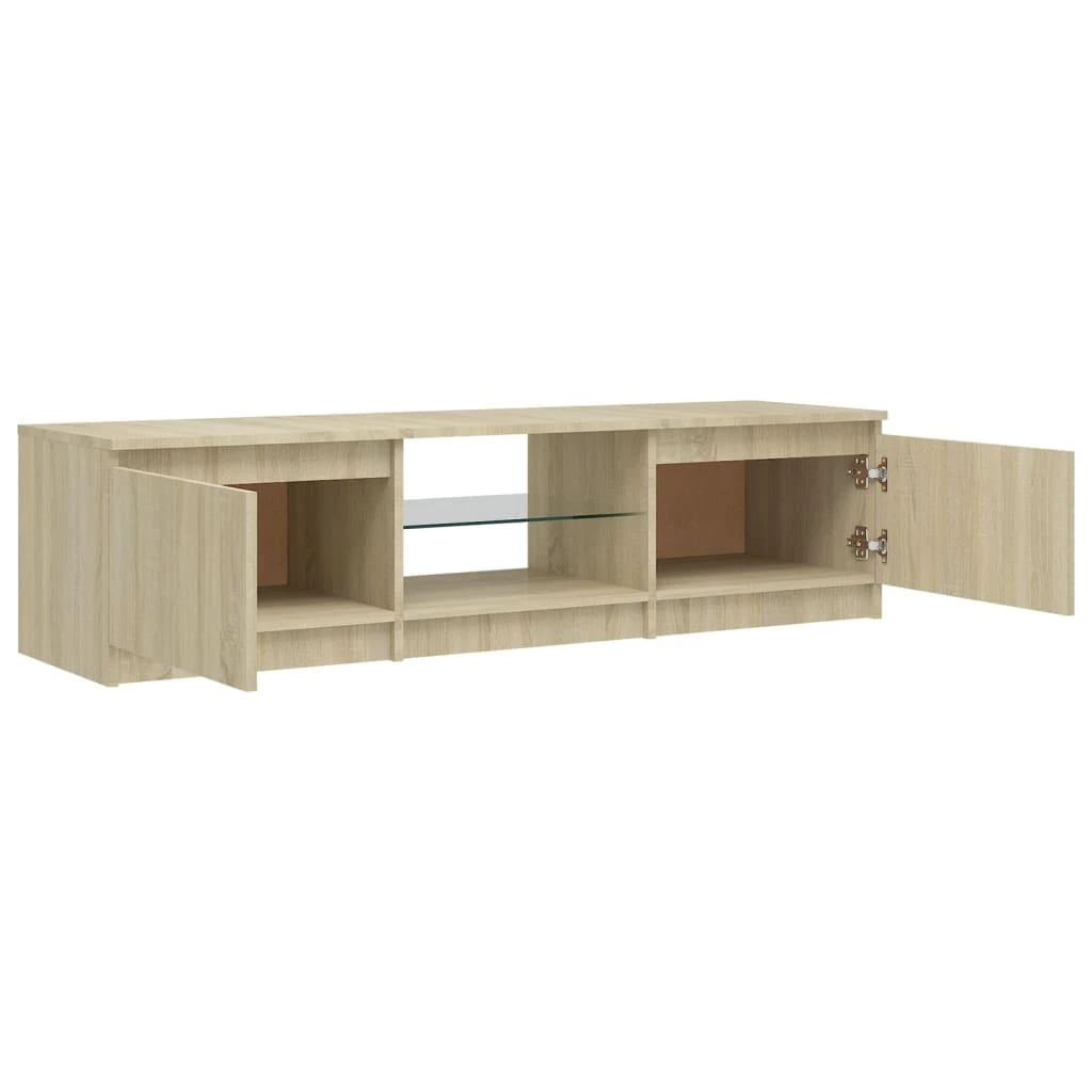 TV staliukas Televizoriaus spintelė su LED apšvietimu, ąžuolo, 140x40x35,5cm