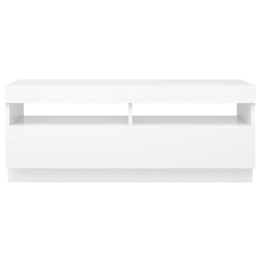 TV staliukas Televizoriaus spintelė su LED apšvietimu, balta, 100x35x40cm