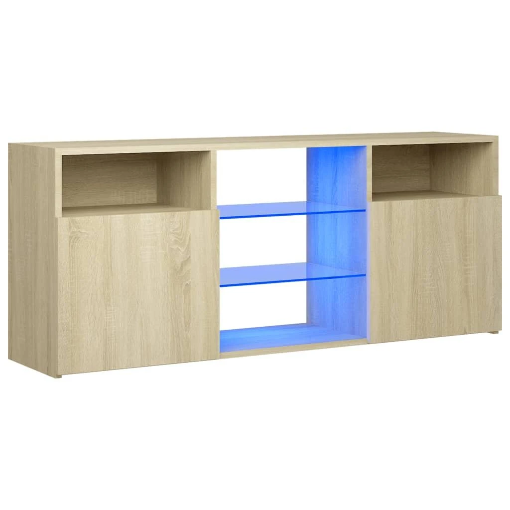 TV staliukas Televizoriaus spintelė su LED apšvietimu, ąžuolo, 120x30x50cm