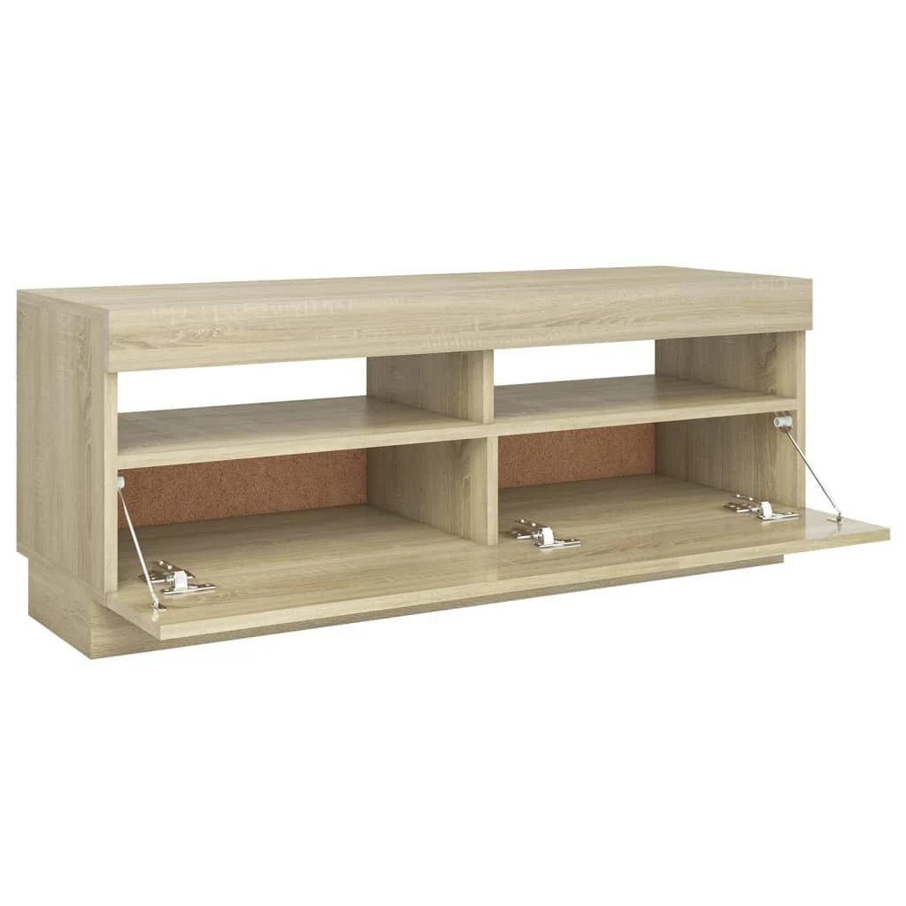 TV staliukas Televizoriaus spintelė su LED apšvietimu, ąžuolo, 100x35x40cm