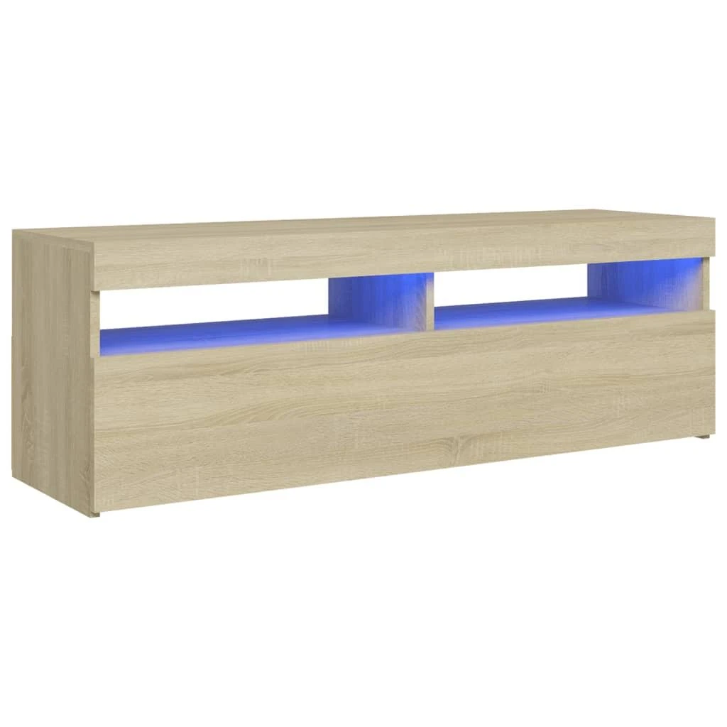 TV staliukas Televizoriaus spintelė su LED apšvietimu, ąžuolo, 120x35x40cm
