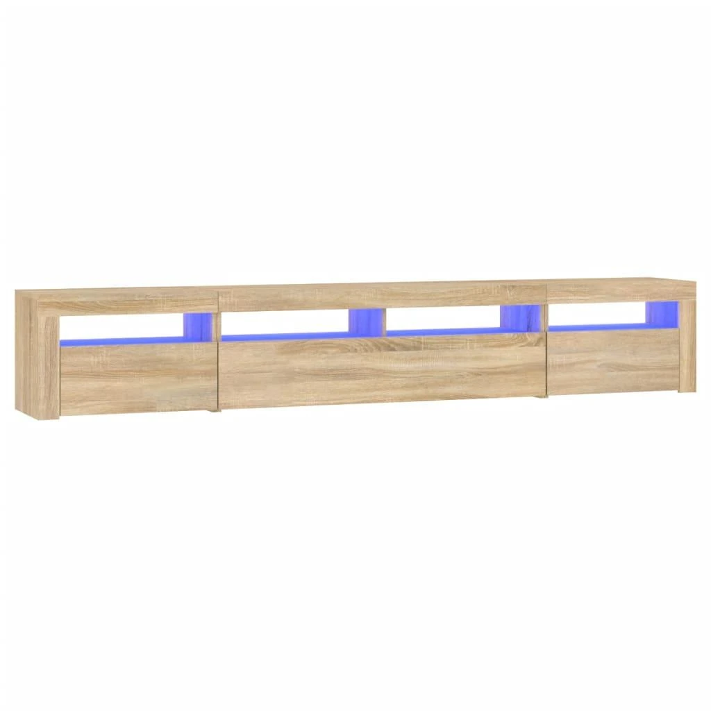 TV staliukas Televizoriaus spintelė su LED apšvietimu, ąžuolo, 240x35x40cm