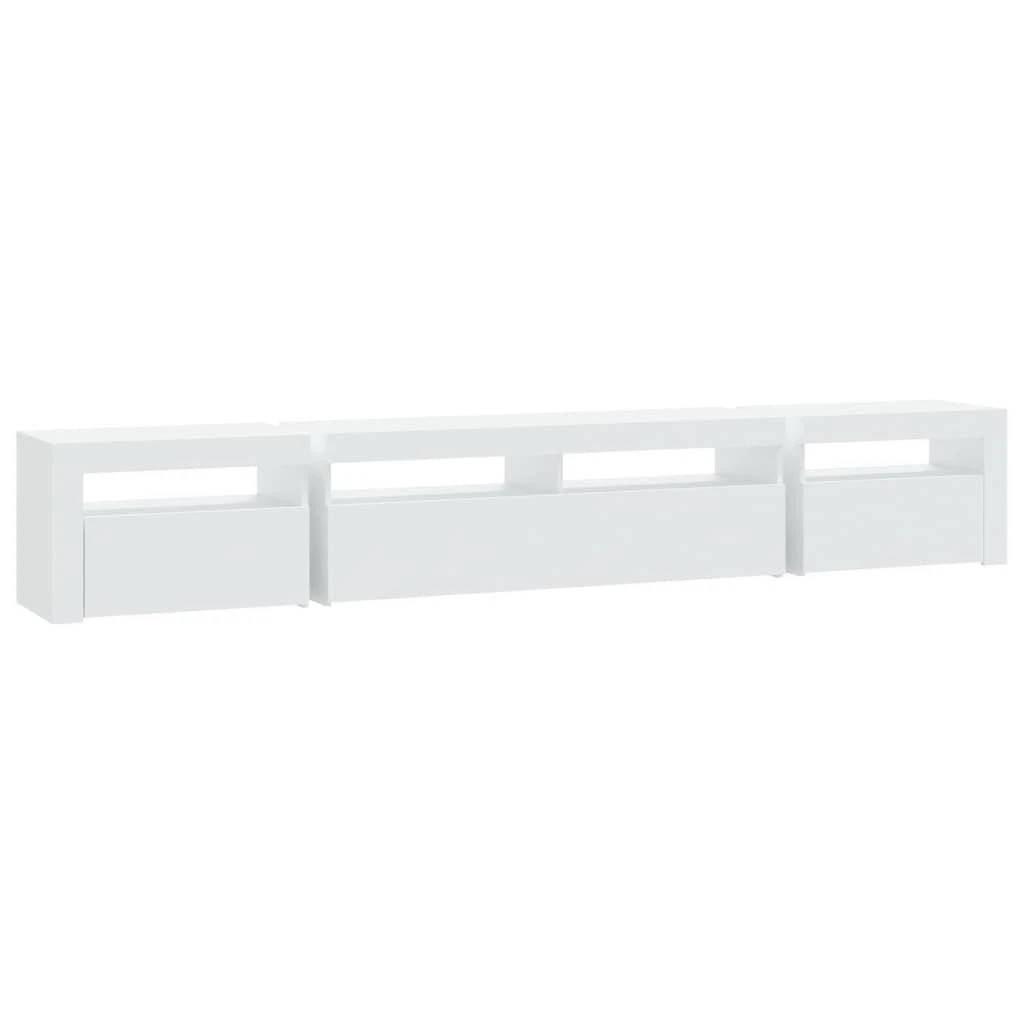 TV staliukas Televizoriaus spintelė su LED apšvietimu, balta, 240x35x40cm