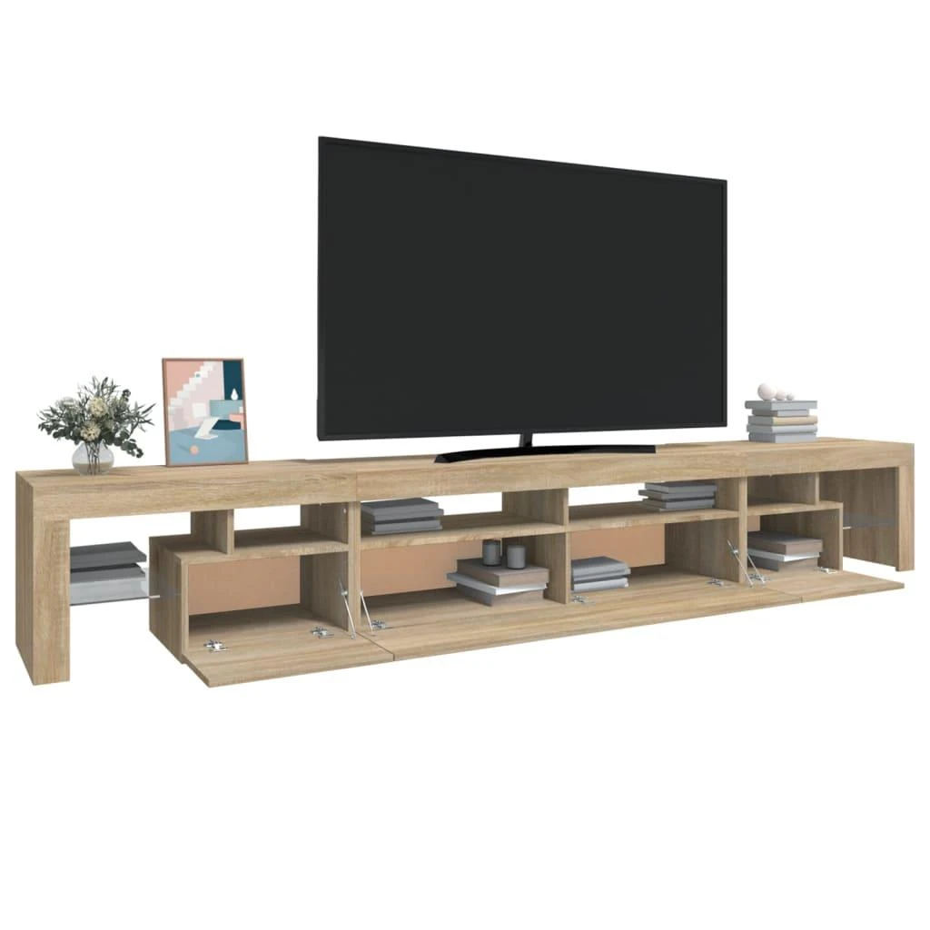 TV staliukas Televizoriaus spintelė su LED apšvietimu, ąžuolo, 260x36,5x40cm