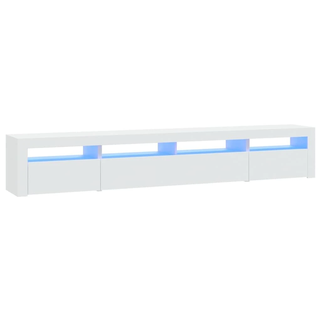 TV staliukas Televizoriaus spintelė su LED apšvietimu, balta, 240x35x40cm