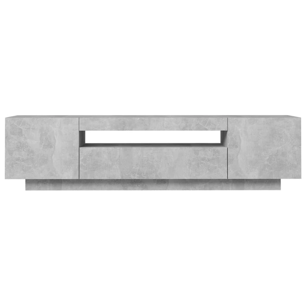 TV staliukas Televizoriaus spintelė su LED apšvietimu, pilka, 160x35x40cm