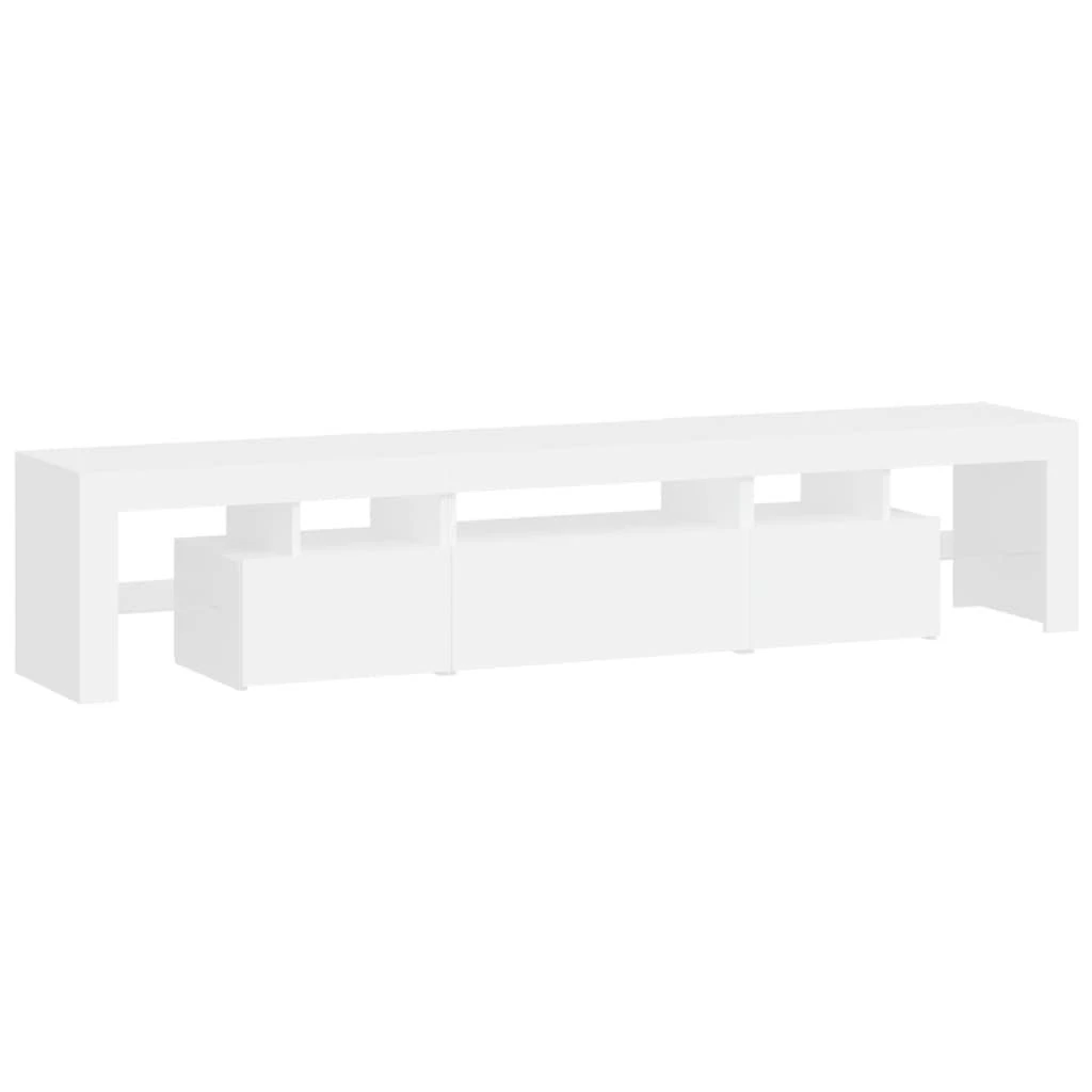 TV staliukas Televizoriaus spintelė su LED apšvietimu, balta, 200x36,5x40cm