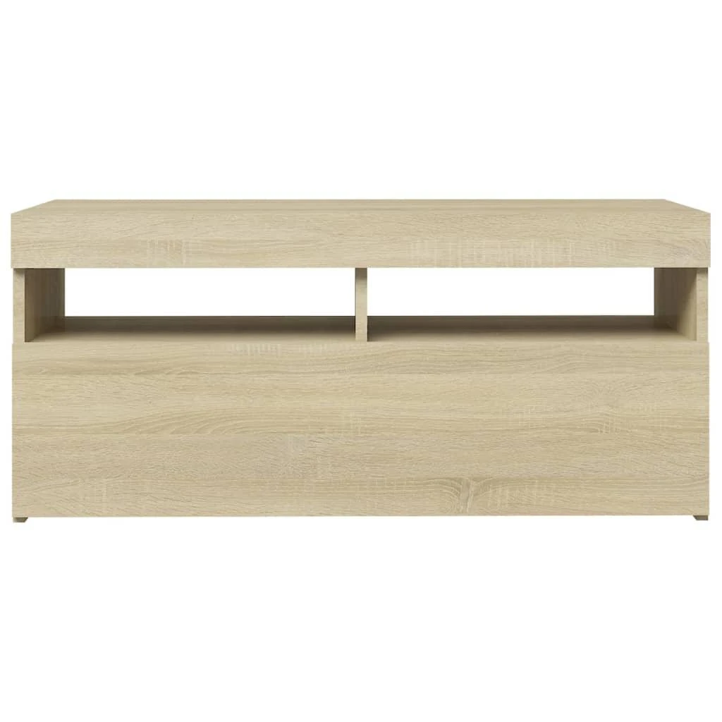 TV staliukas Televizoriaus spintelė su LED apšvietimu, ąžuolo, 90x35x40cm