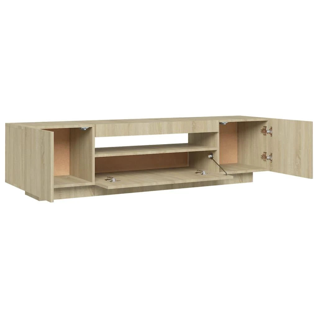 TV staliukas Televizoriaus spintelė su LED apšvietimu, ąžuolo, 160x35x40cm