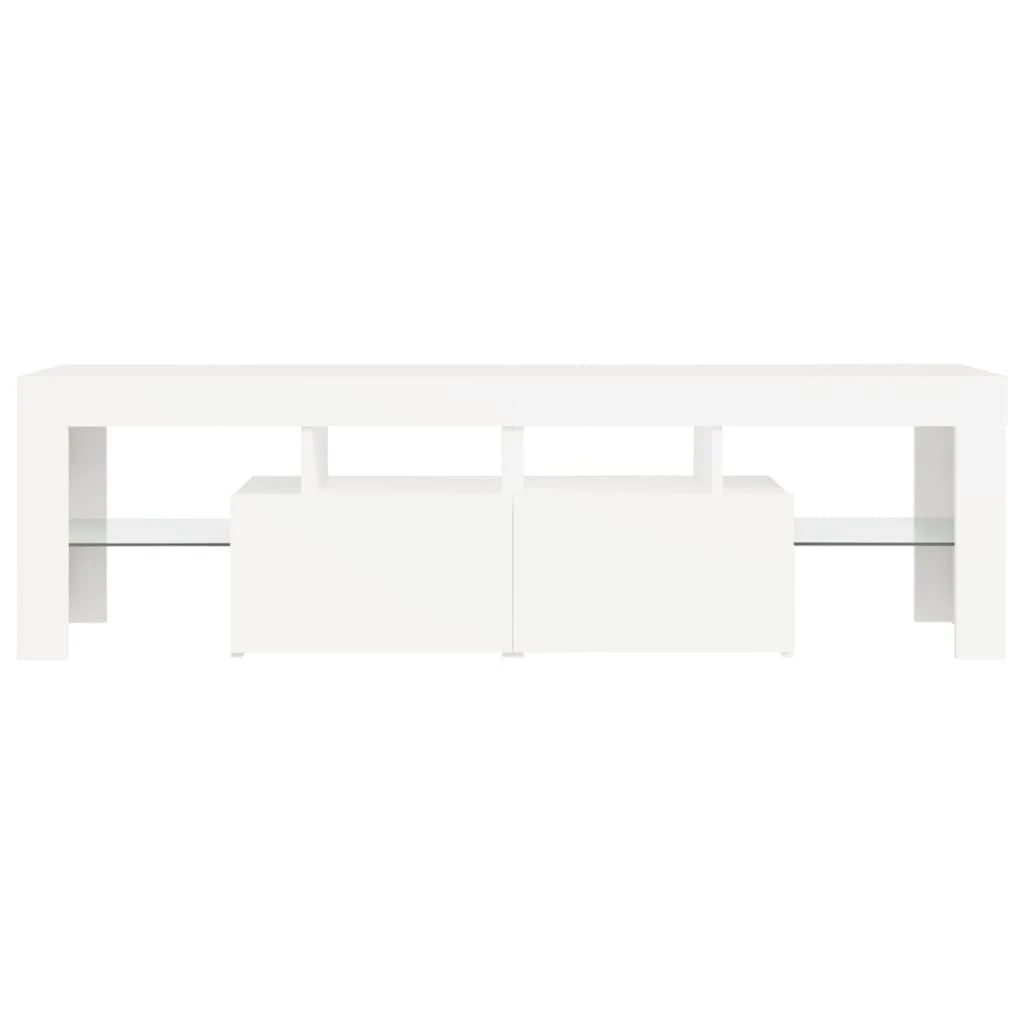 TV staliukas Televizoriaus spintelė su LED apšvietimu, balta, 140x36,5x40cm