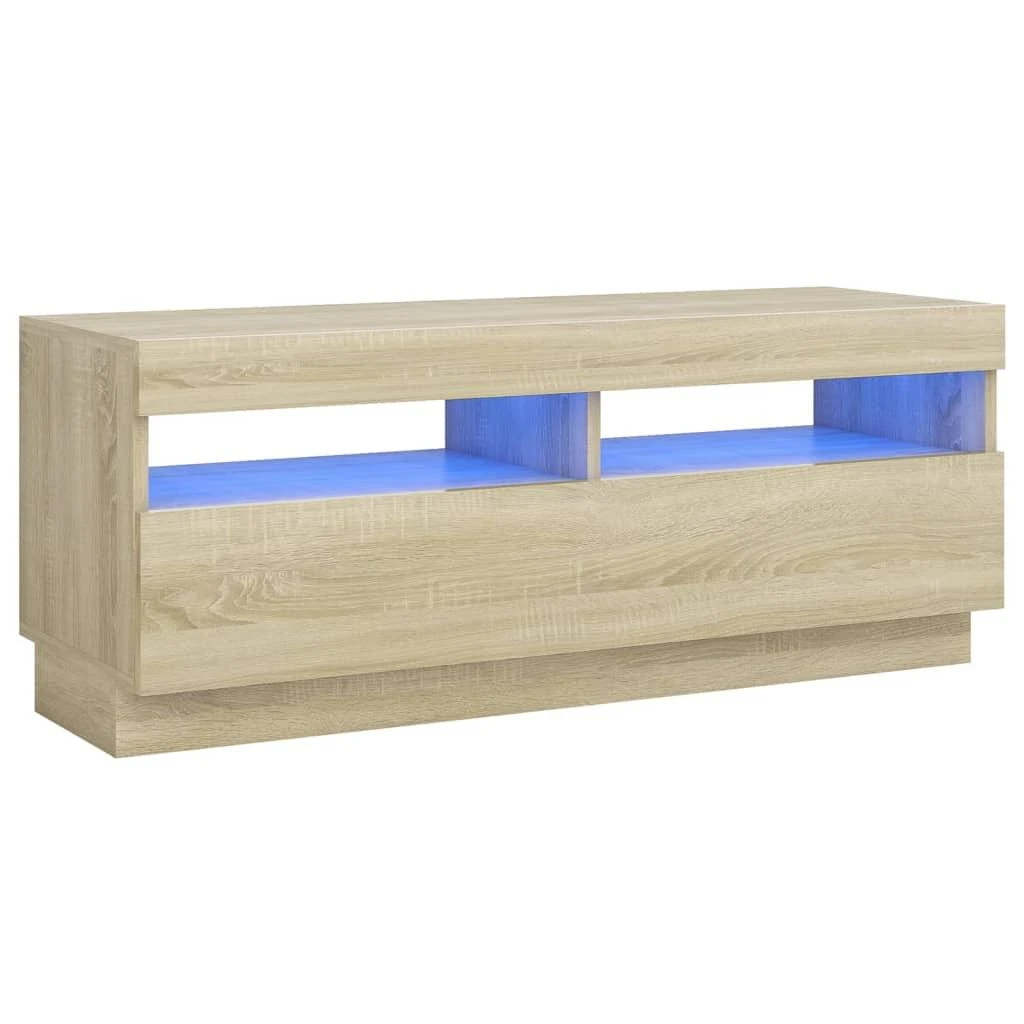 TV staliukas Televizoriaus spintelė su LED apšvietimu, ąžuolo, 100x35x40cm