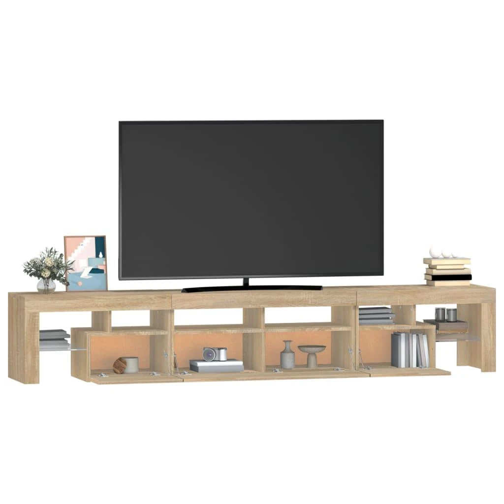 TV staliukas Televizoriaus spintelė su LED apšvietimu, ąžuolo, 230x36,5x40cm