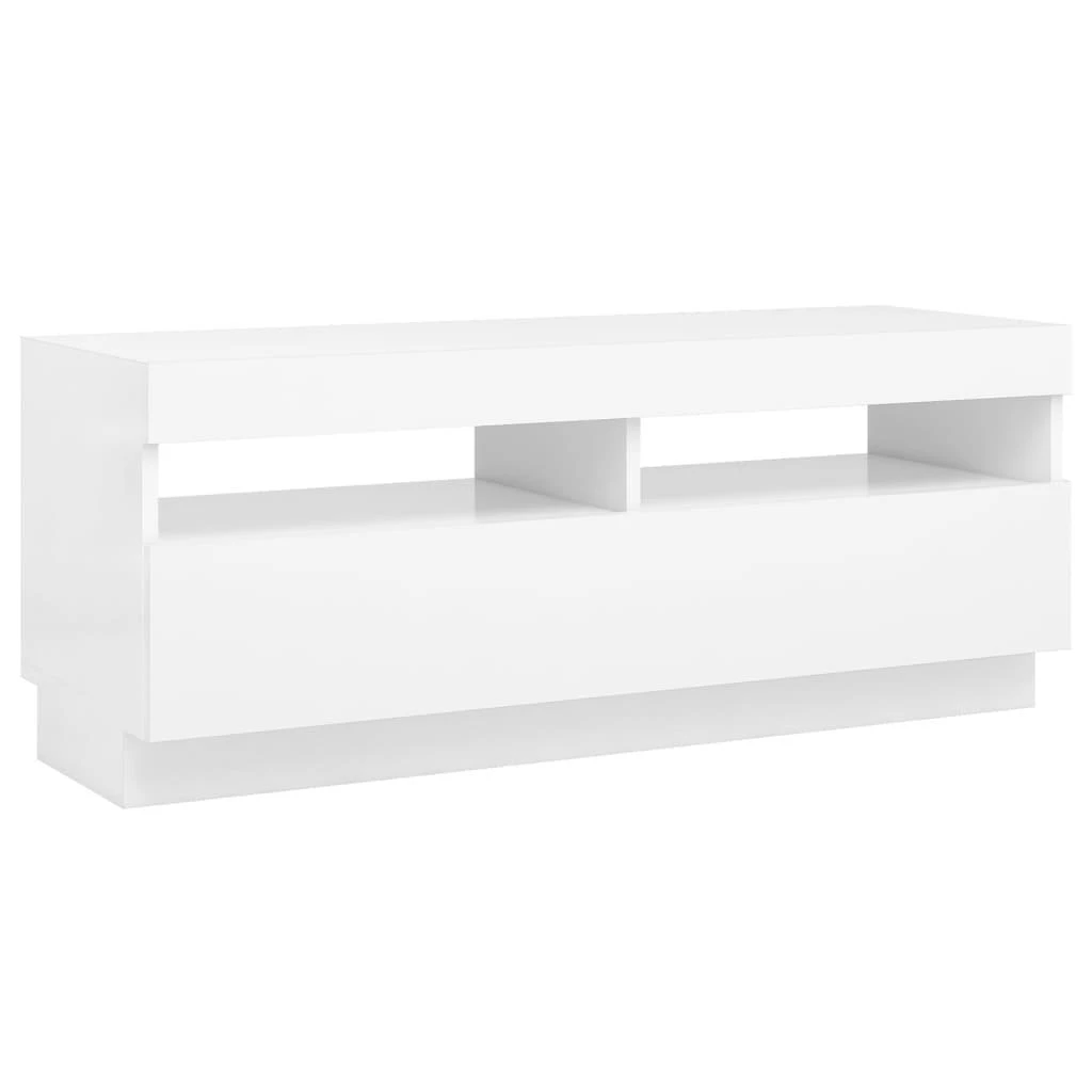 TV staliukas Televizoriaus spintelė su LED apšvietimu, balta, 100x35x40cm