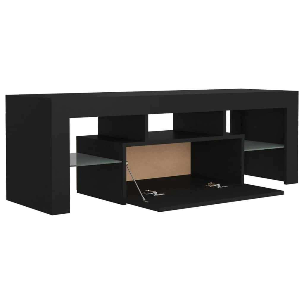 TV staliukas Televizoriaus spintelė su LED apšvietimu, juoda, 120x35x40cm