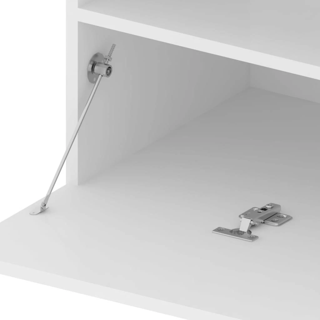 TV staliukas Televizoriaus spintelė su LED, balta, 75x35x40cm, blizgi