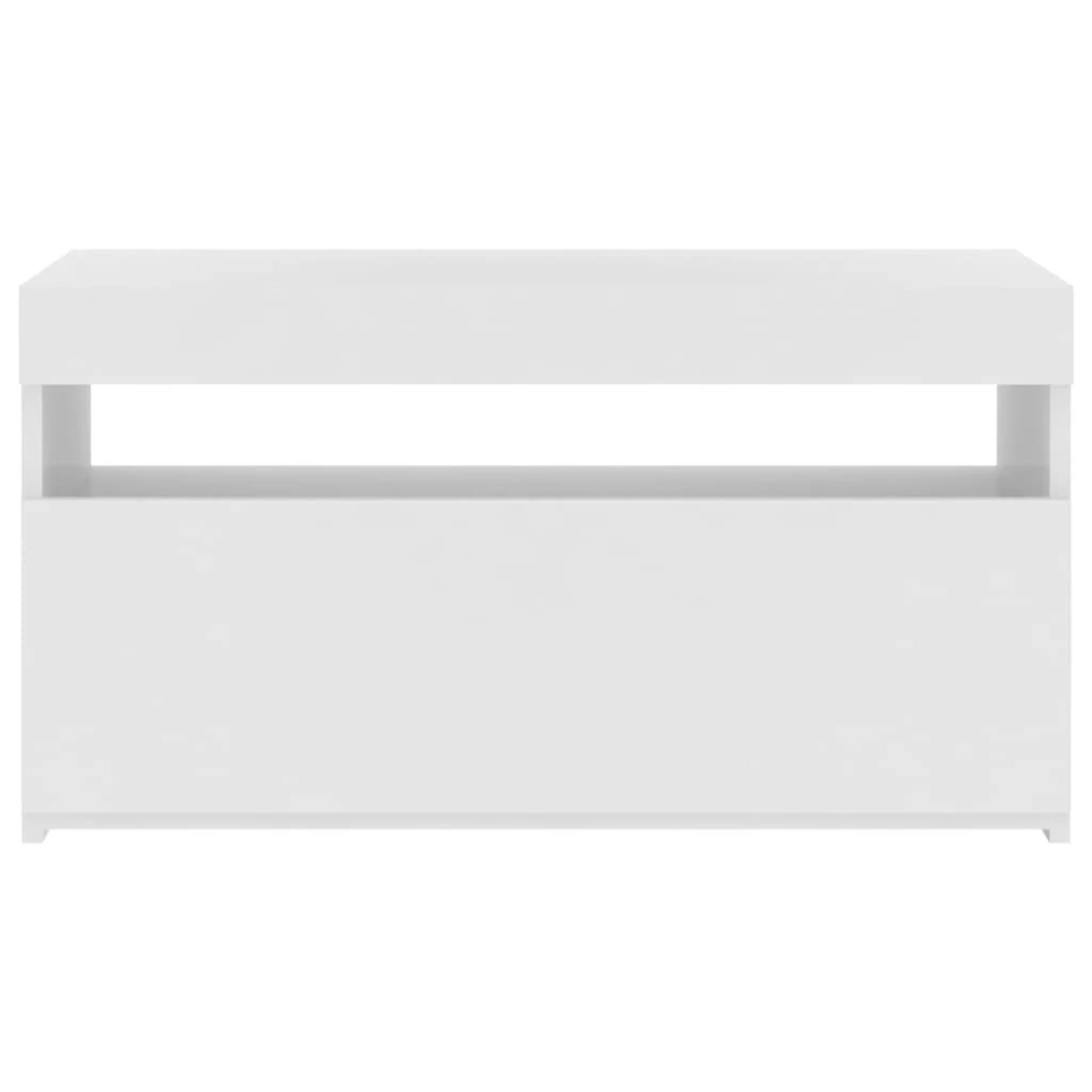 TV staliukas Televizoriaus spintelė su LED, balta, 75x35x40cm, blizgi