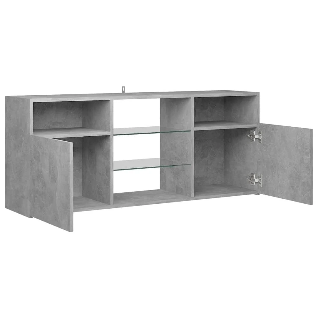 TV staliukas Televizoriaus spintelė su LED, betono pilka, 120x30x50cm